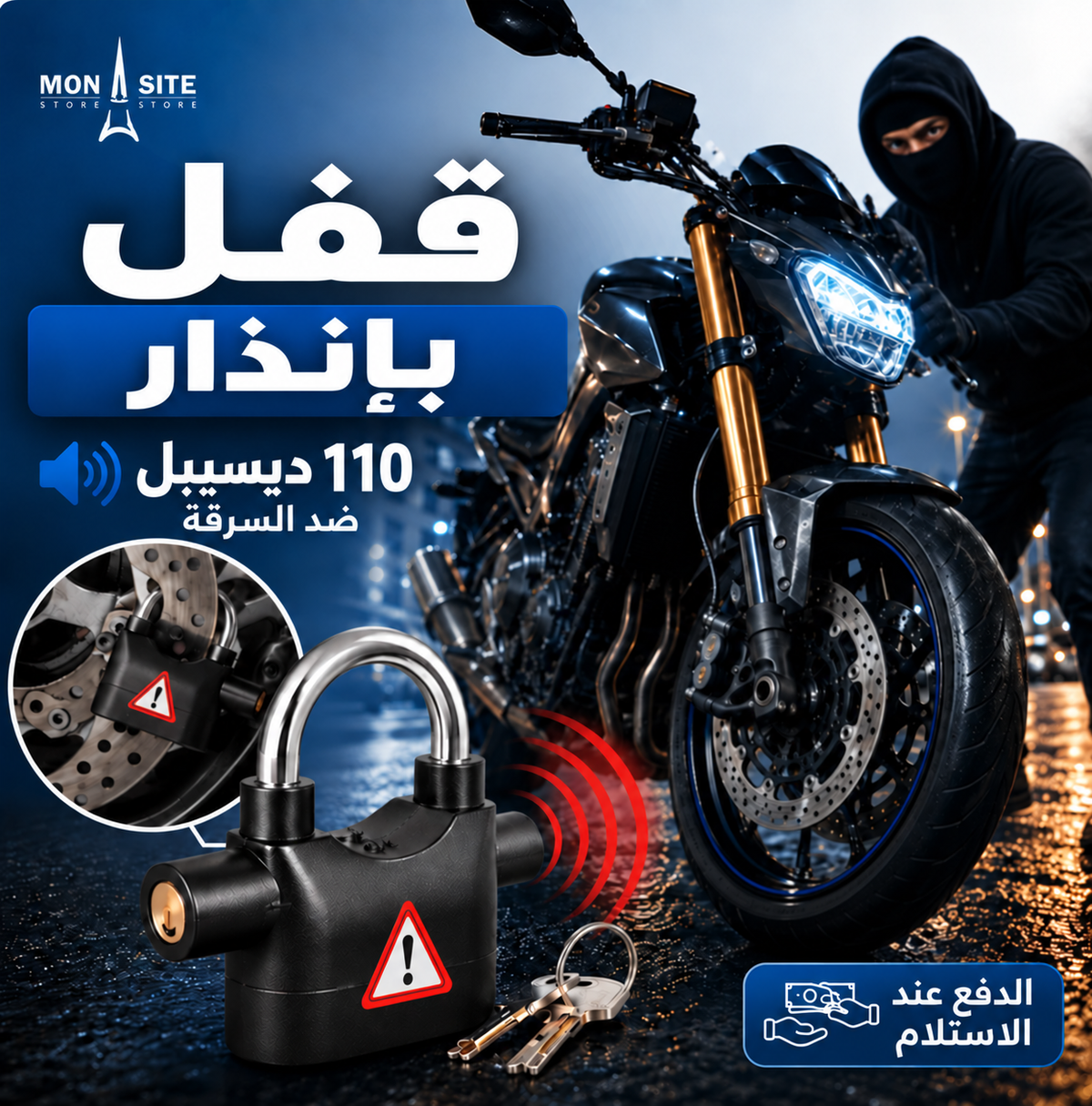 كادنة ذكية بإنذار - احم دراجتك و محلك